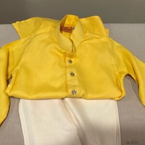 Bright Yellow Silk Blouse kurta set